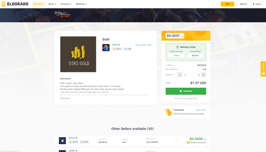 website to sell osrs gold to
