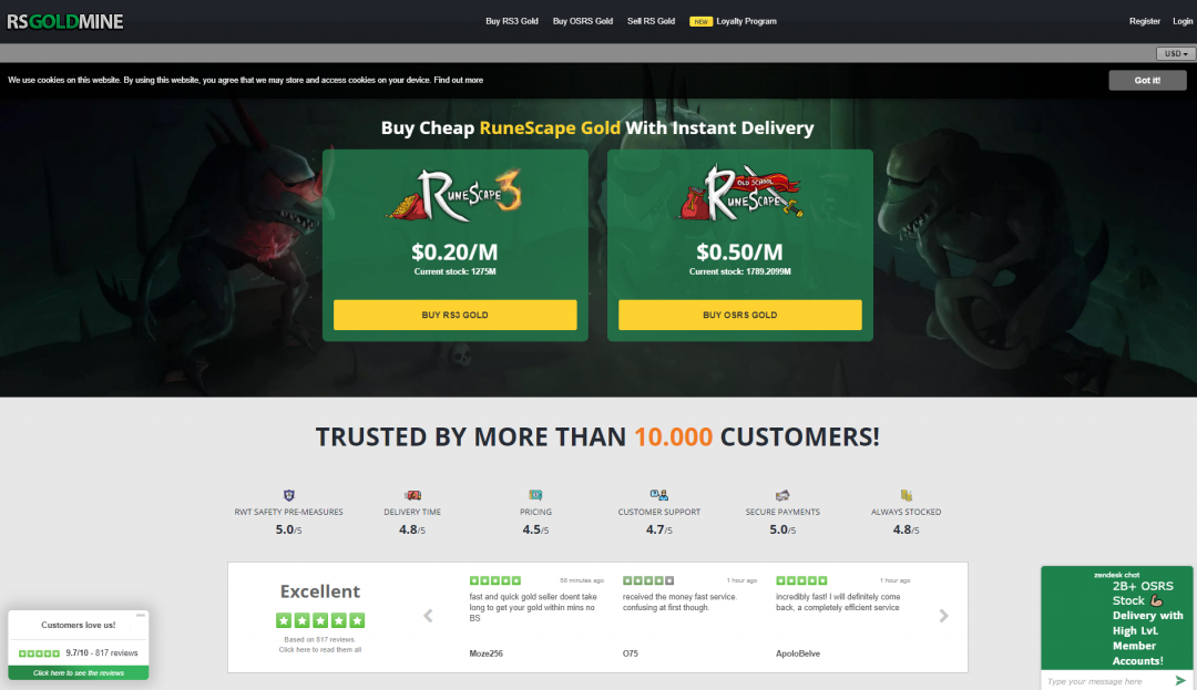what are trusted gold selling website osrs